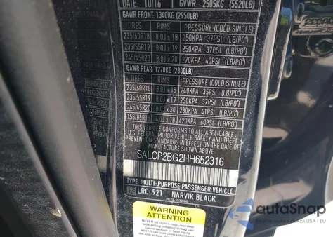 2017 Land Rover Discovery Sport Se z USA, uszkodzony, nr VIN SALCP2BG2HH652316